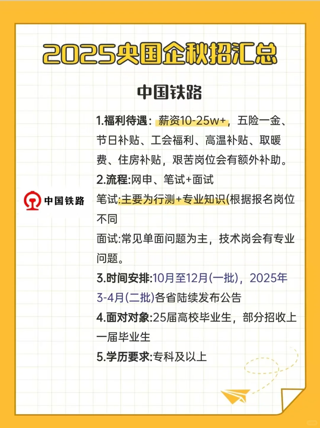 2025央国企秋招汇总