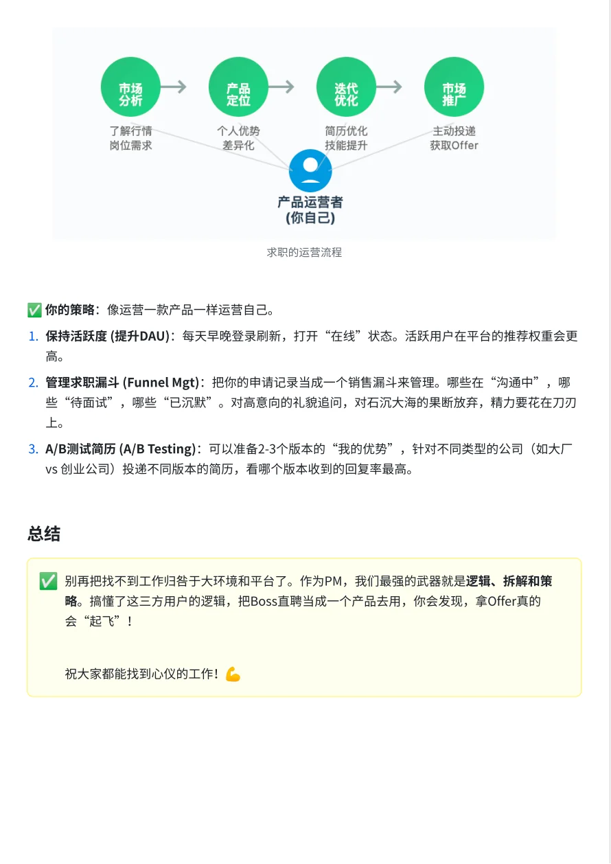 用产品思维玩转Boss直聘，offer如喝水般简单