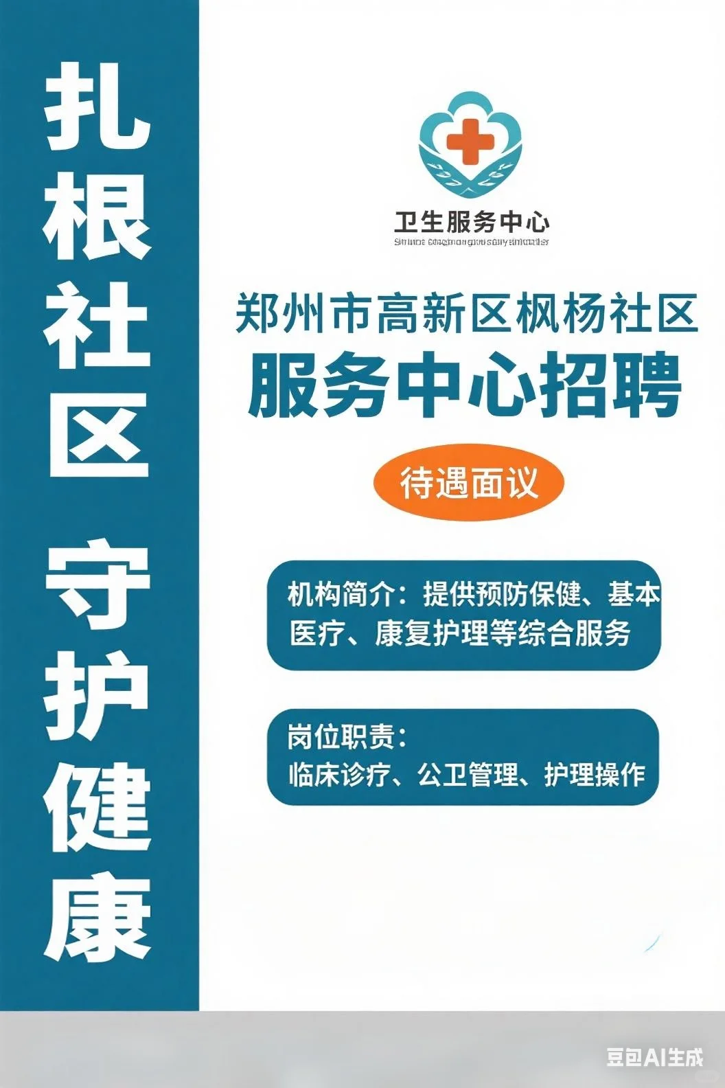 郑州市高新区枫杨社区卫生服务中心招聘!