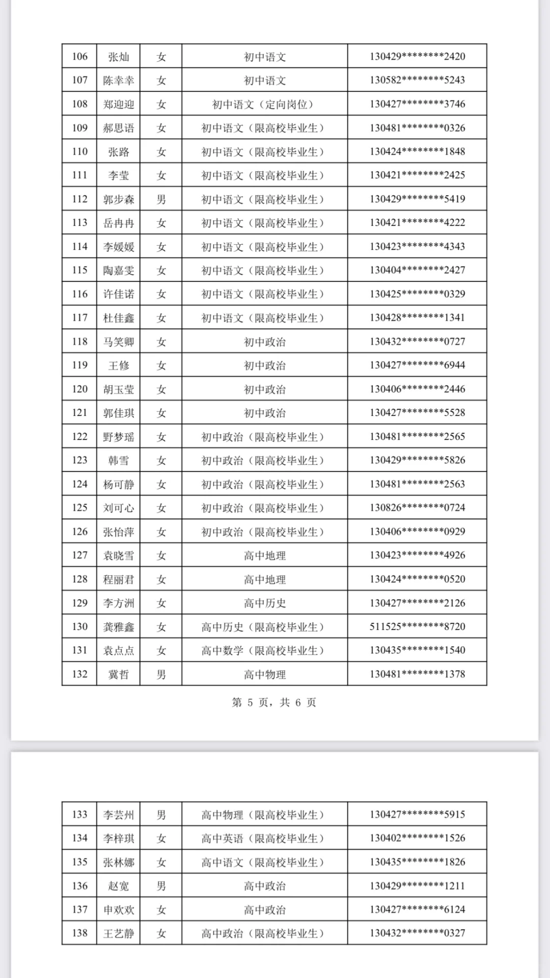 终于来啦❗复兴区教师拟录用人员已公示❗