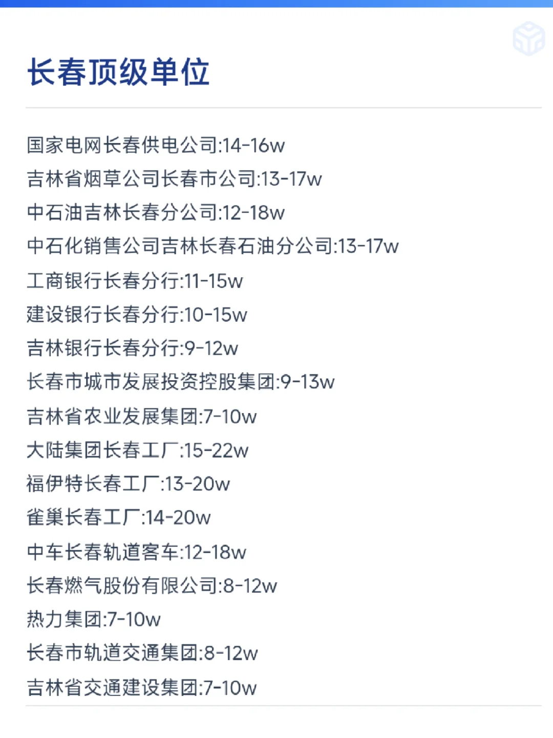 顶级单位——长春