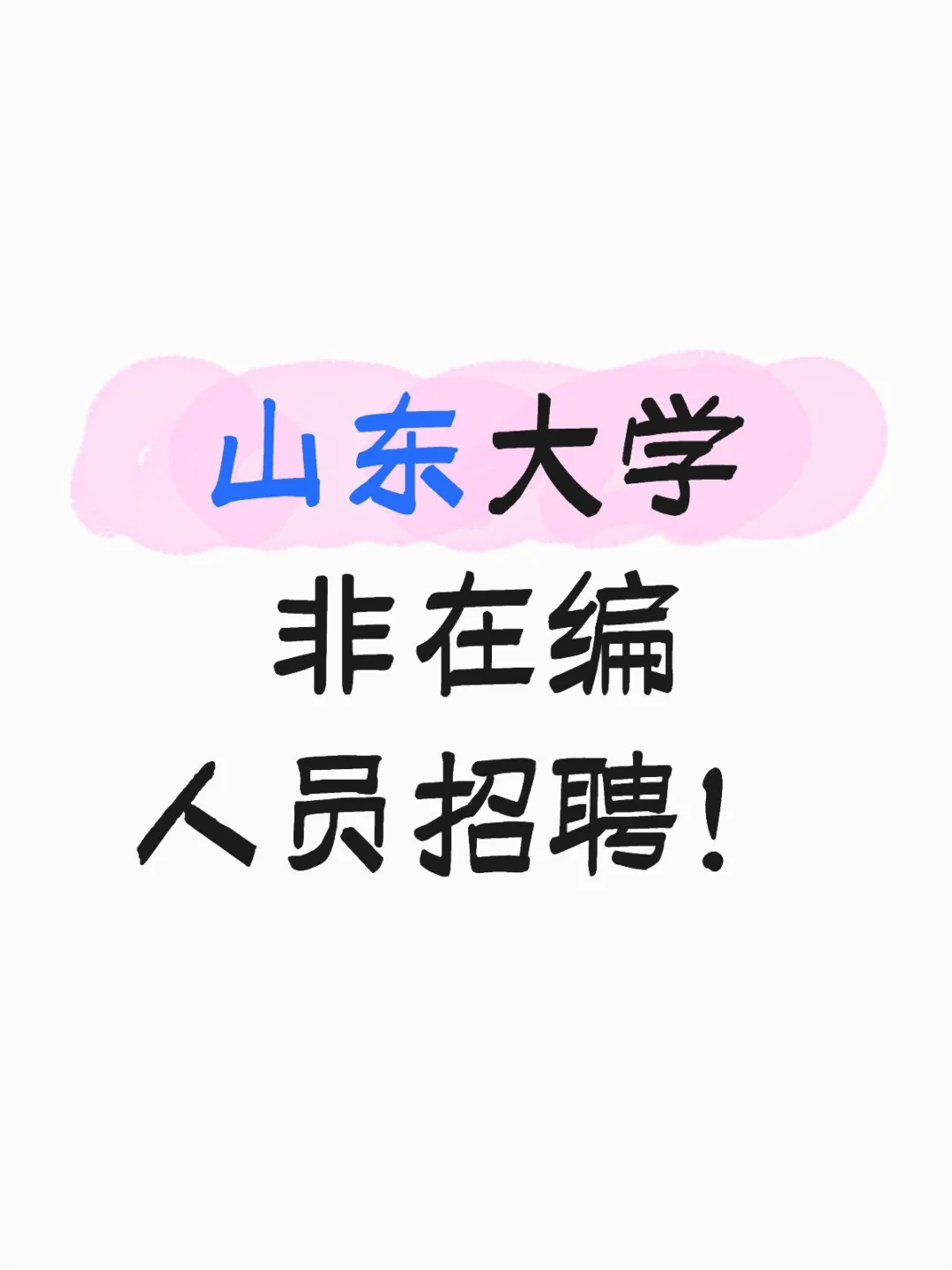 2025年山东大学非在编人员招聘!