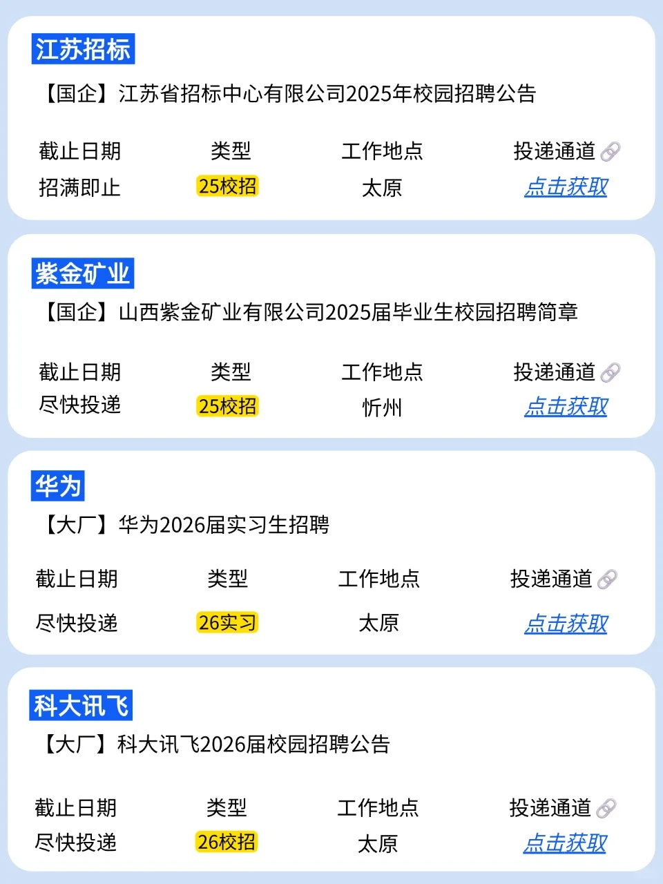 7.23 最近新开的山西校招真香啊！