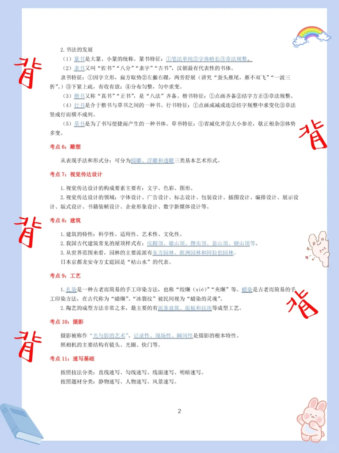 其实吧，教资笔试美术科三简答题无菲这67个