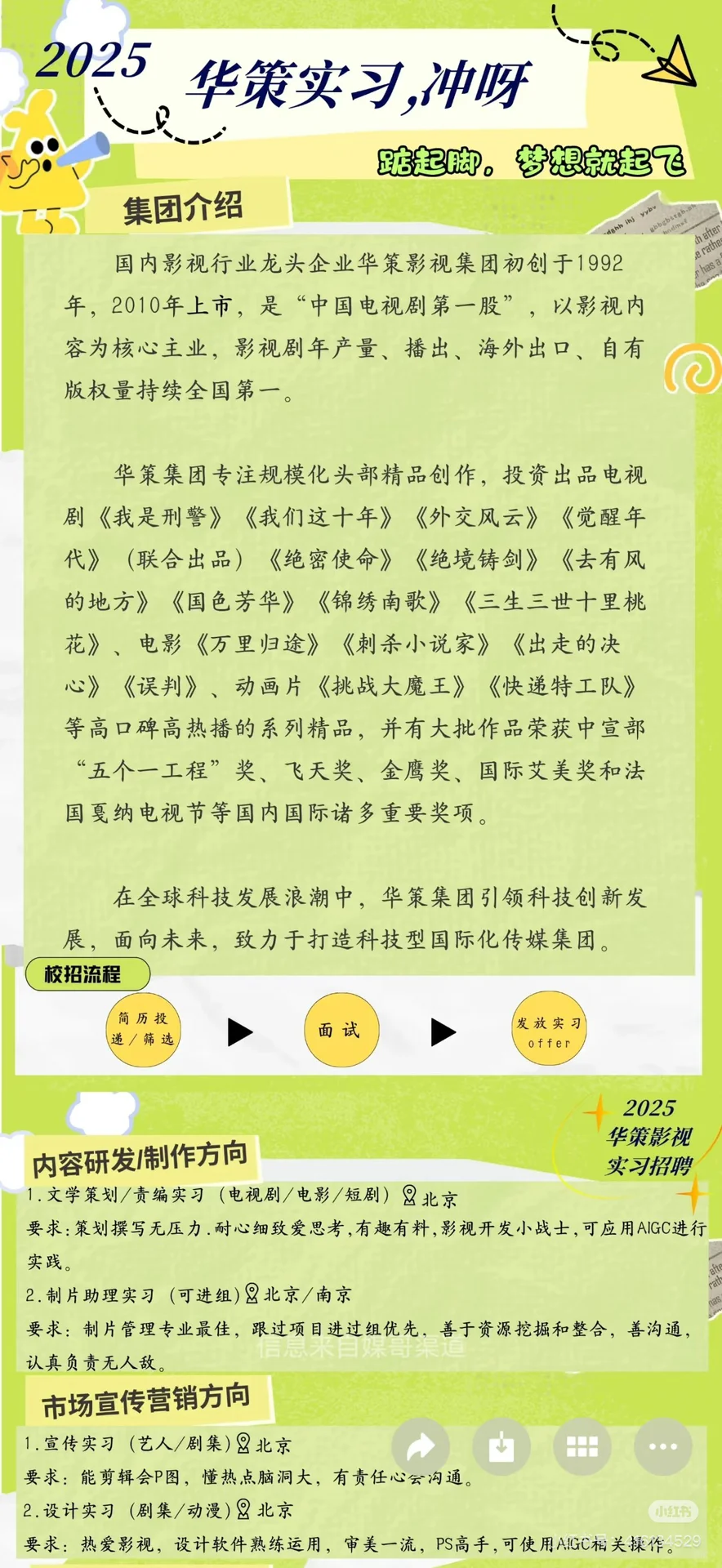 华策影视招人啦！影视梦想家速进?