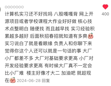 在XHS上捡了不少计算机大佬实习的邪修经验