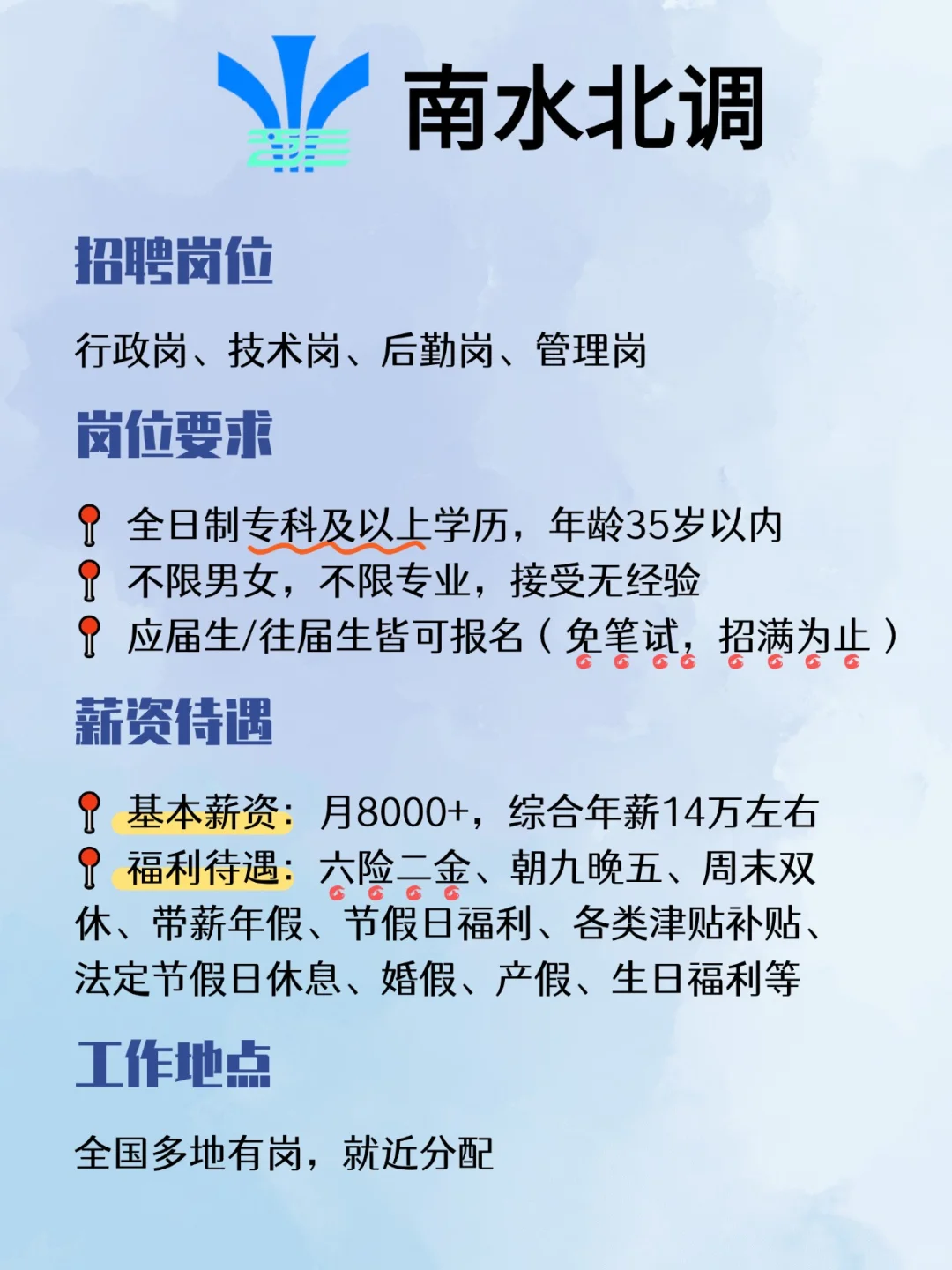 南水北调捞人了!!月8000+、六险二金