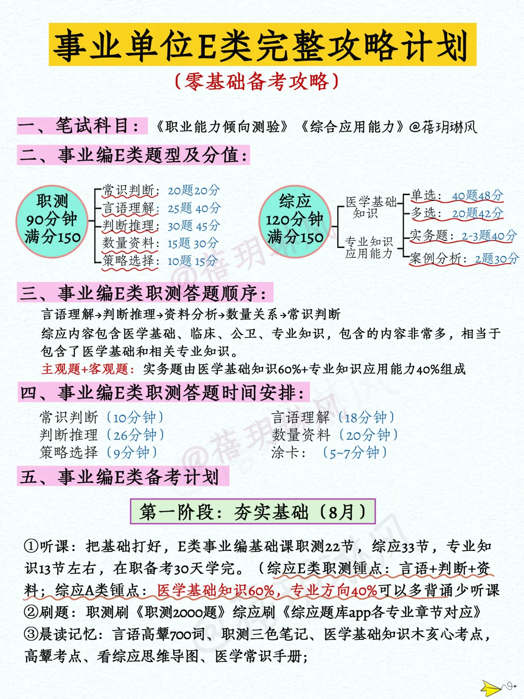 ?事业单位E类详细备考攻略计划(零基础?住