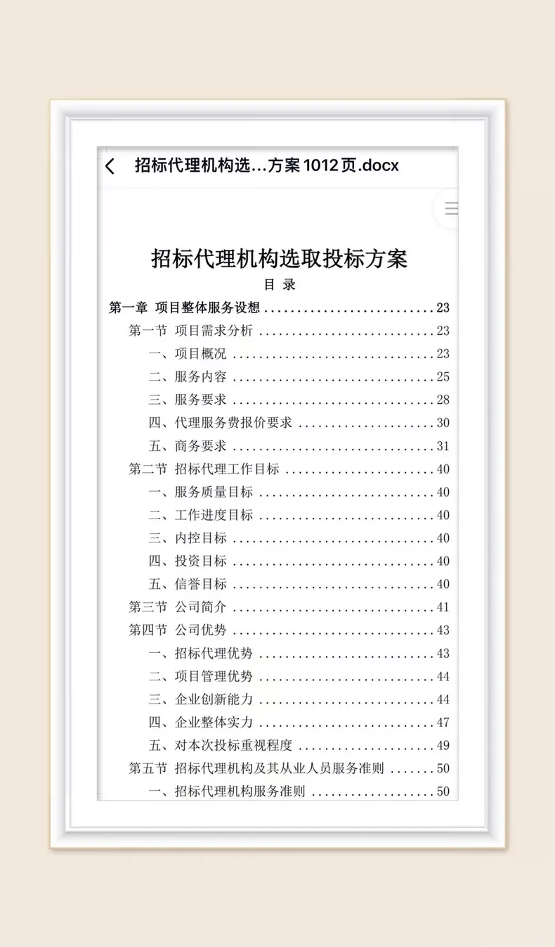 招标代理机构选取（入围选聘）投标方案1000