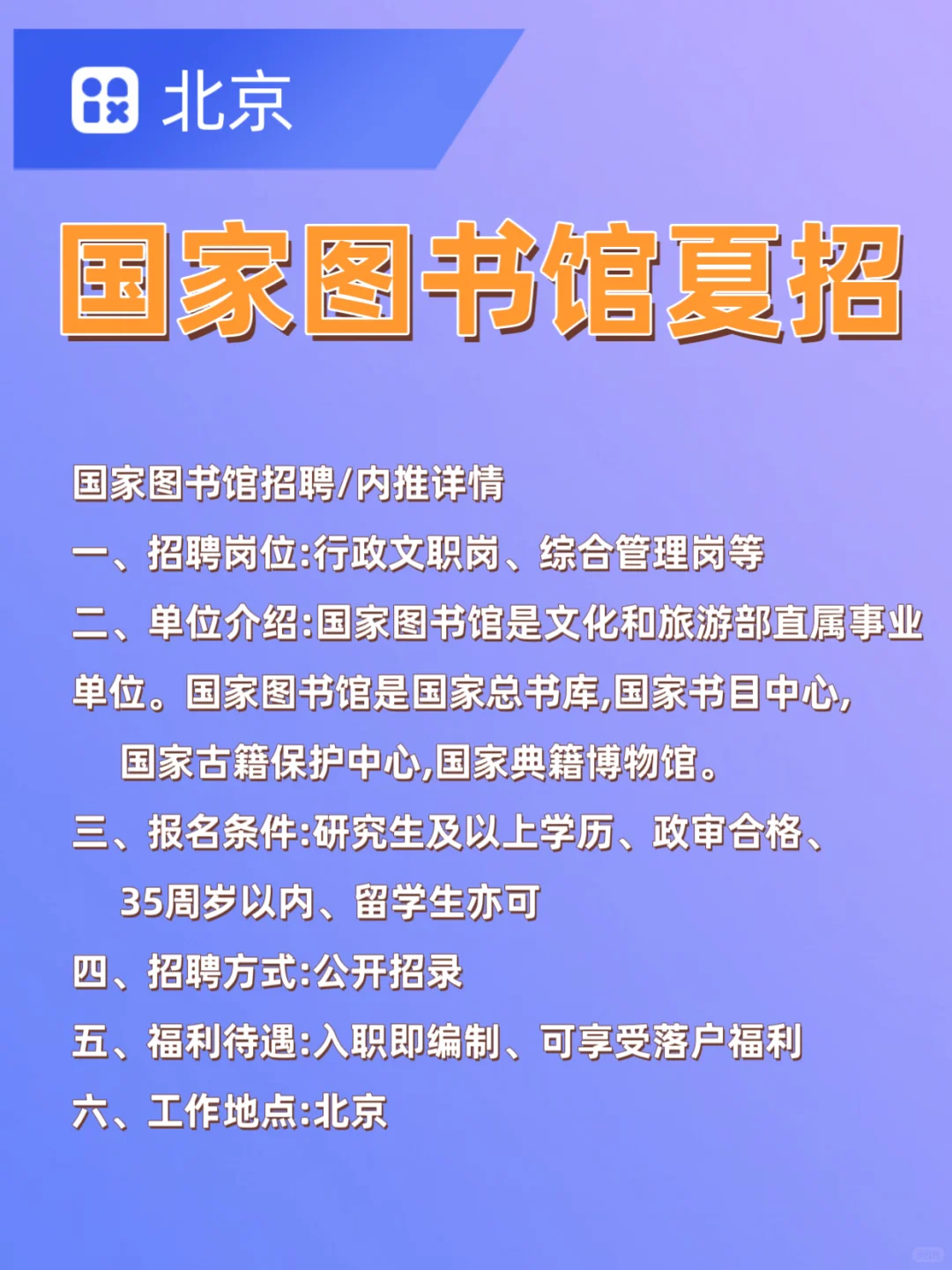 2025年国家图书馆招聘,有人来吗?
