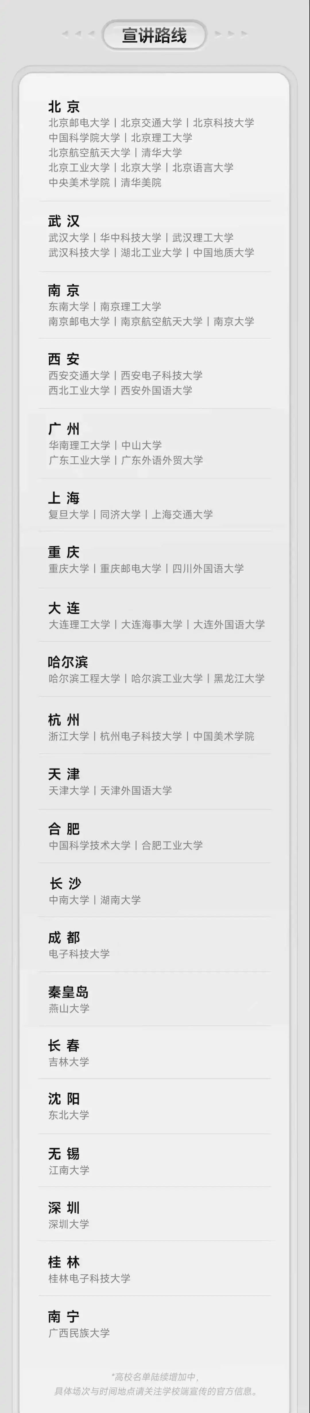 2025小米校招宣讲院校