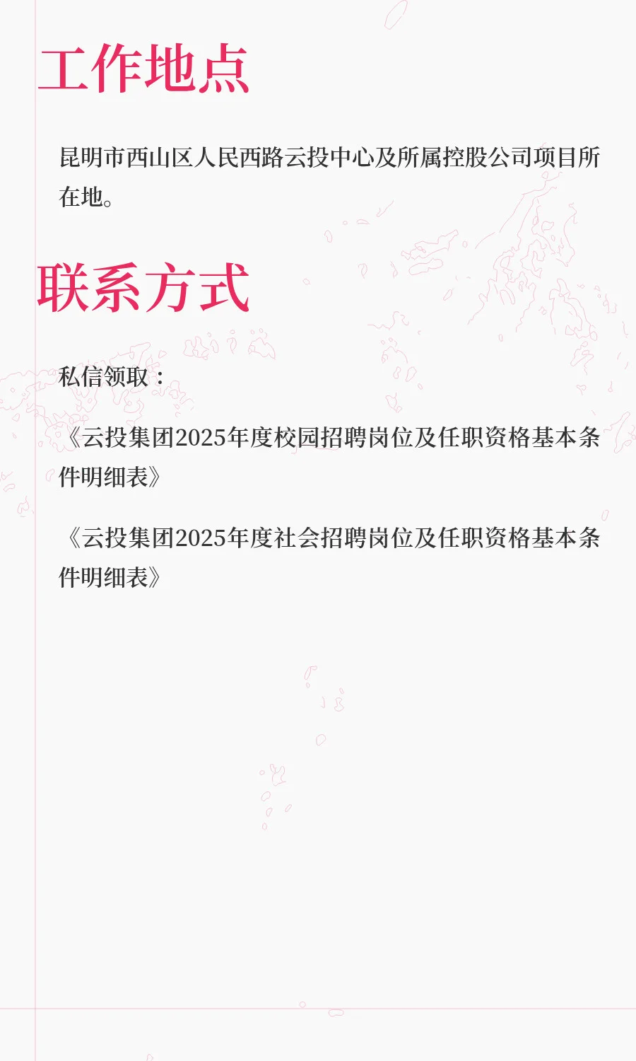 云南省投资控股集团有限公司25年集中招聘
