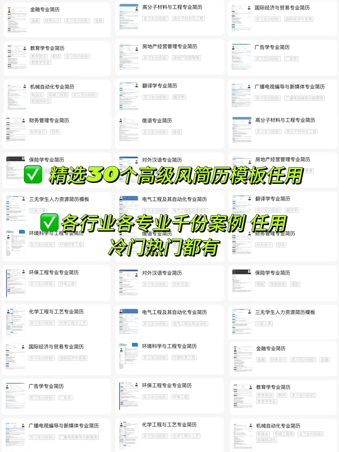 感谢小红书!花1r买到了人生简历模板