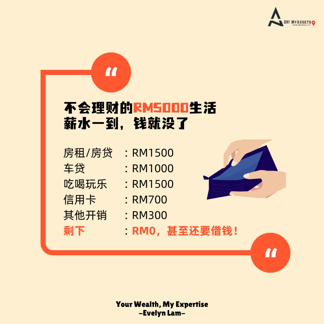 月薪RM5000存不到钱?