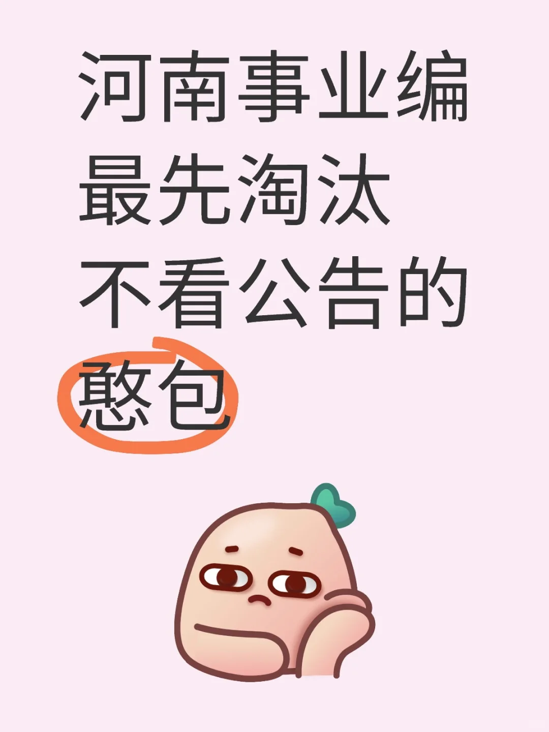 河南事业编最先淘汰不看公告的憨包