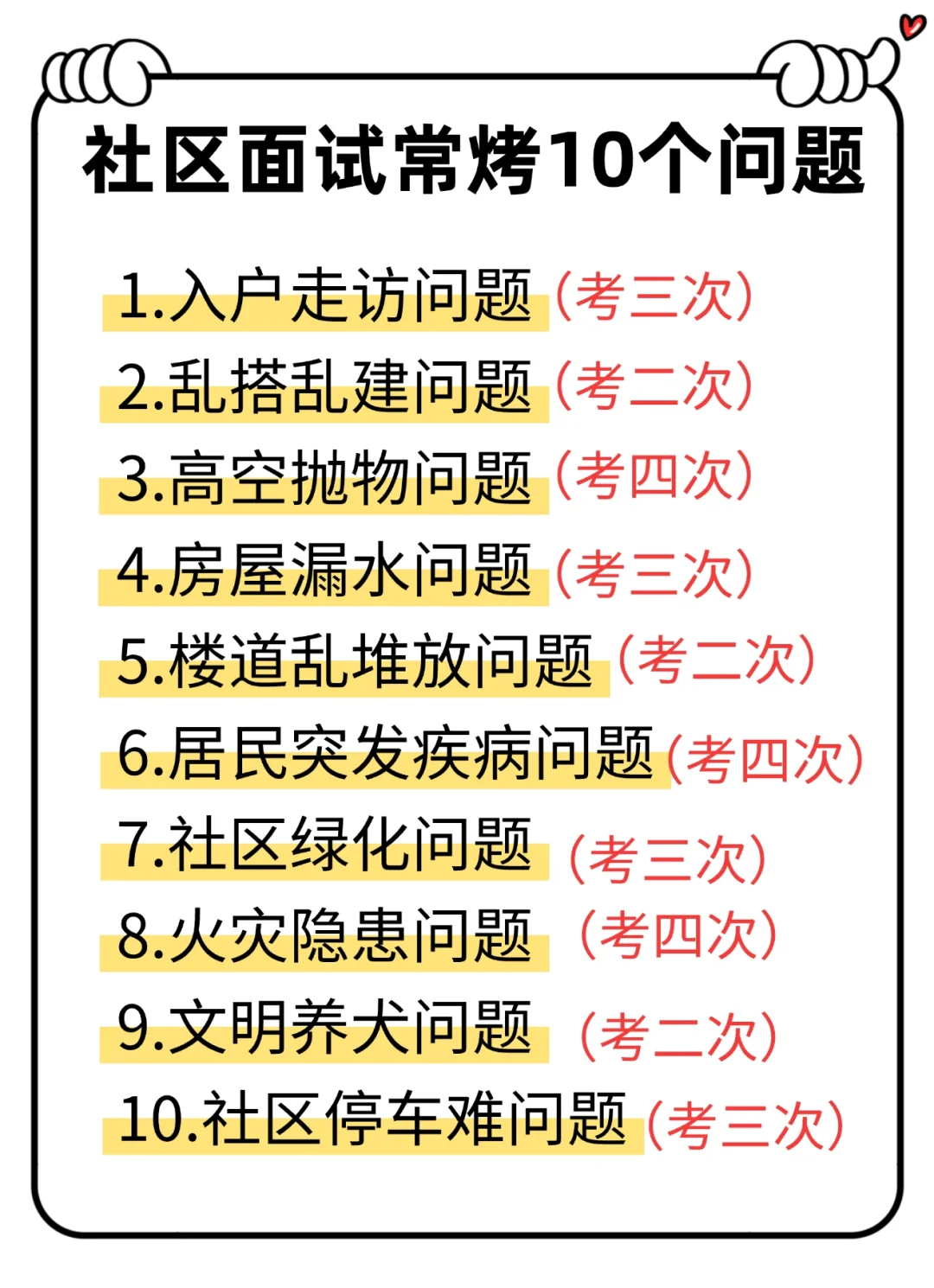 社区面试就烤这10个话题，3天背完！