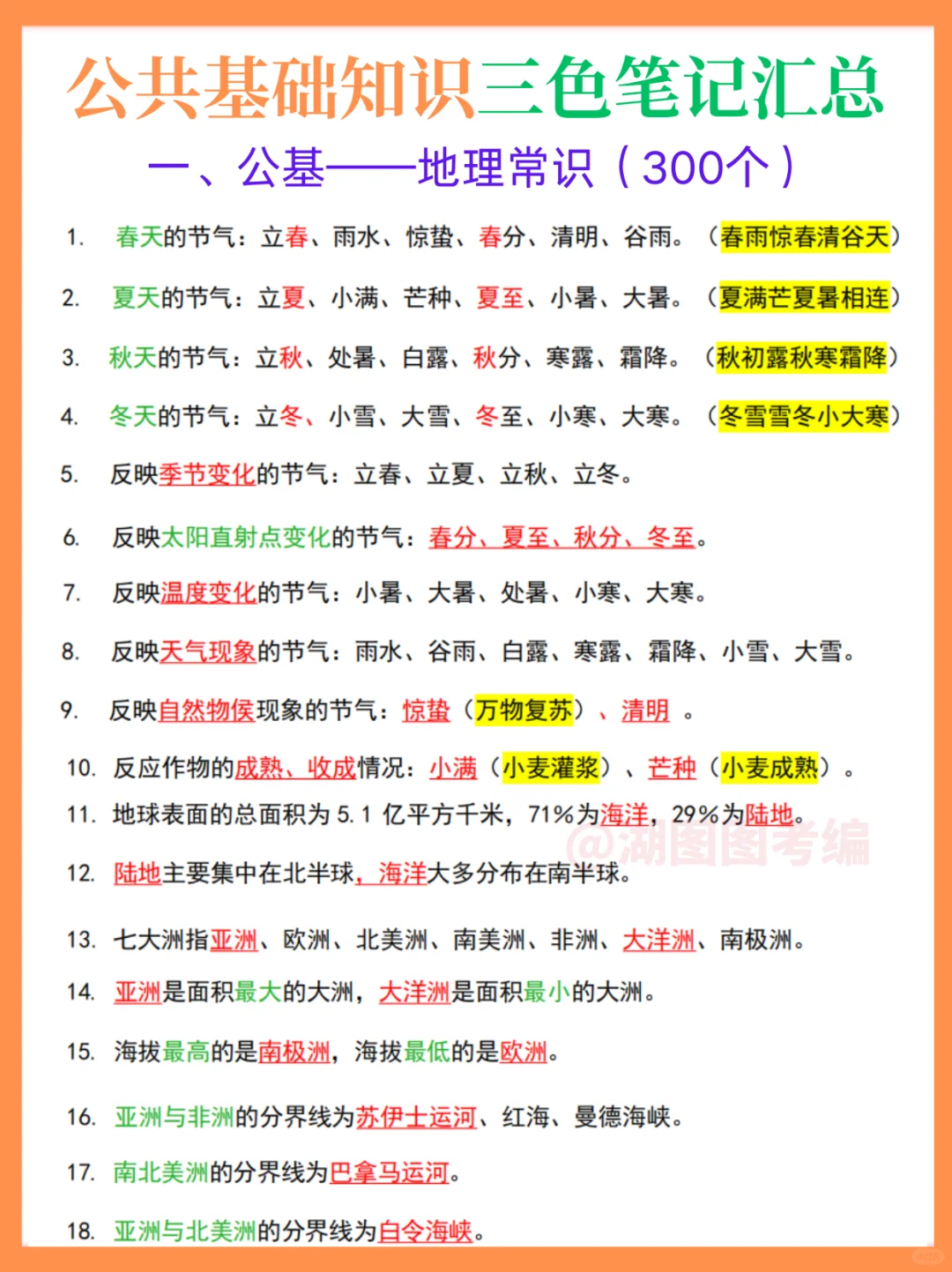 可打印！190页公基重点常识，背一篇够了