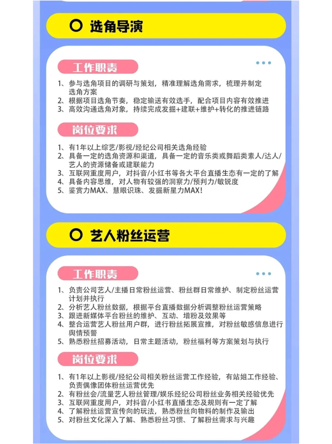 S+级综艺制作&直播招聘!