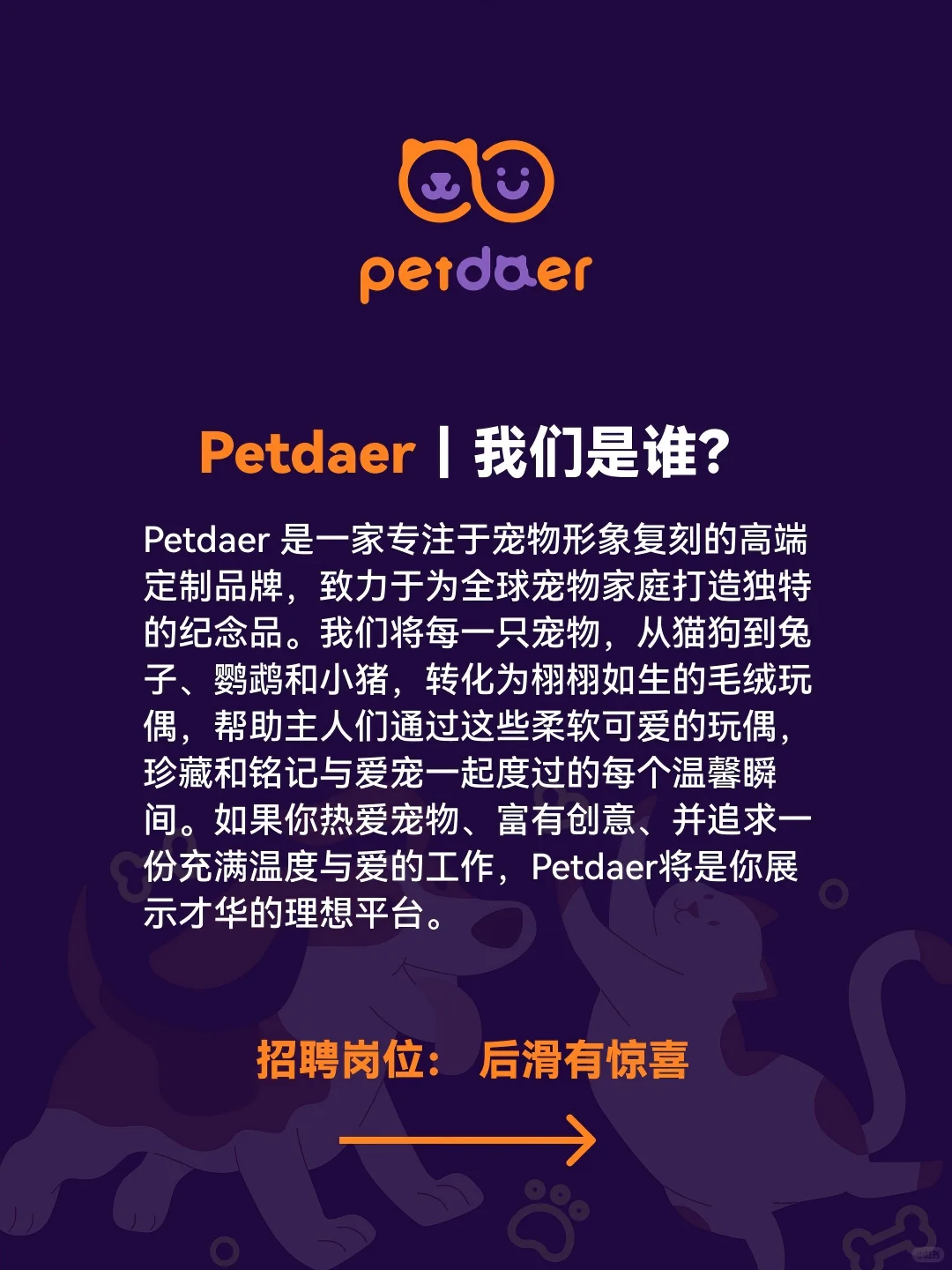 深圳神仙公司招人啦,宠物周边定制品牌