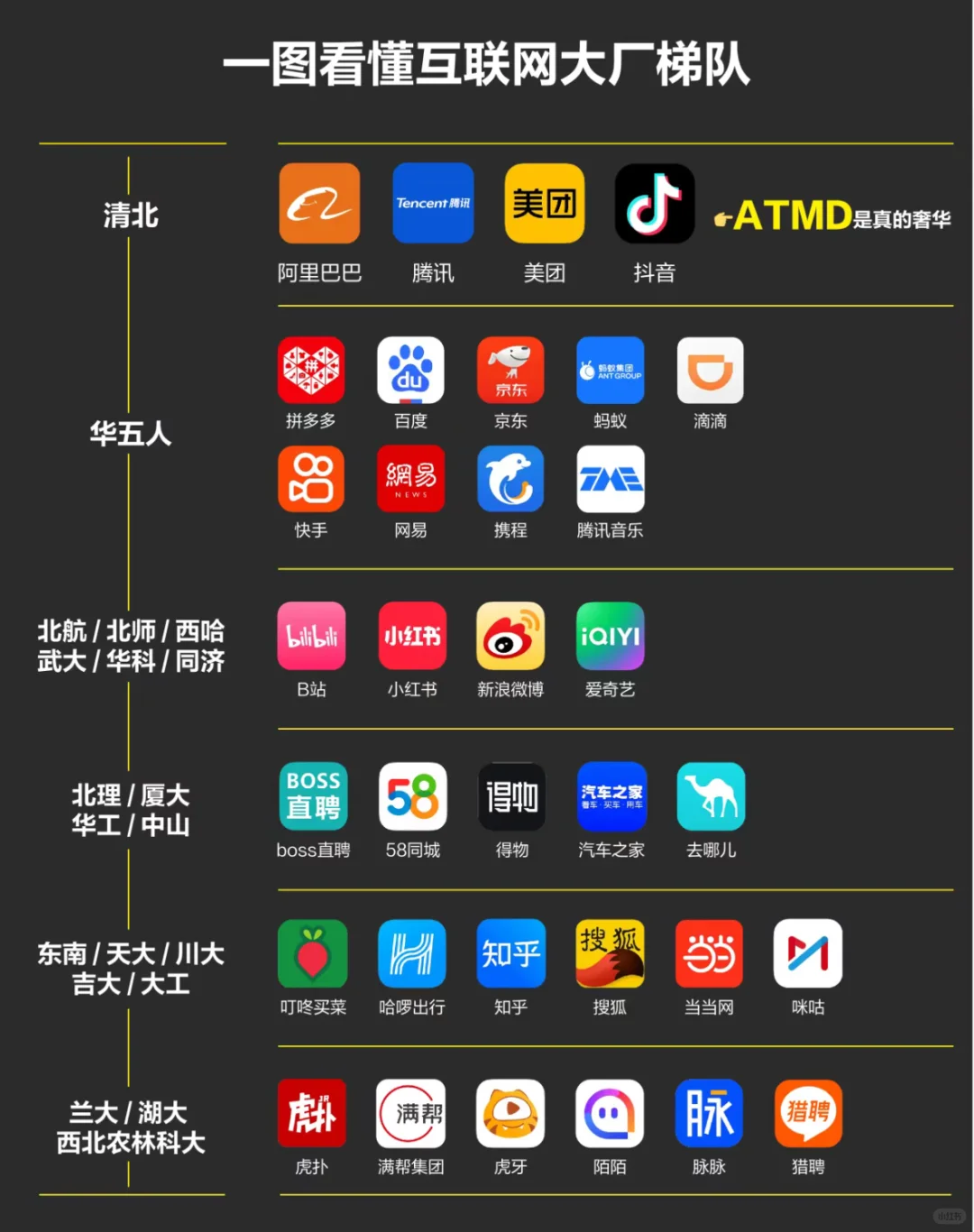 想进大厂但不知道投哪些公司?看这篇就够