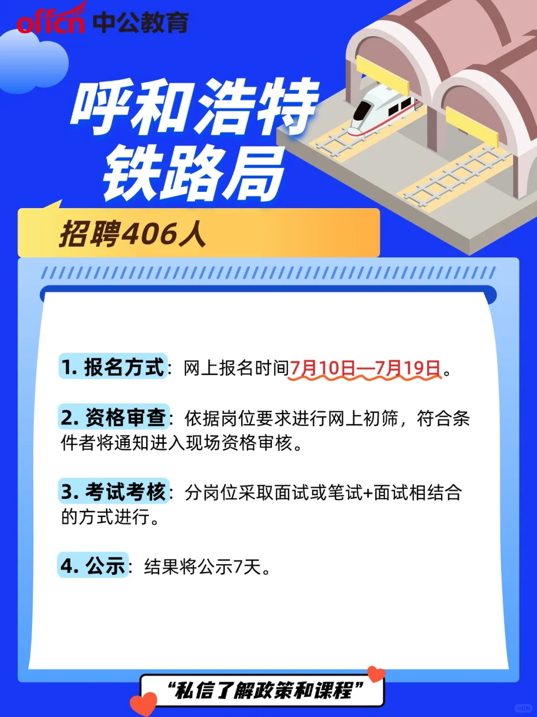 呼和浩特铁路局招聘406人公告