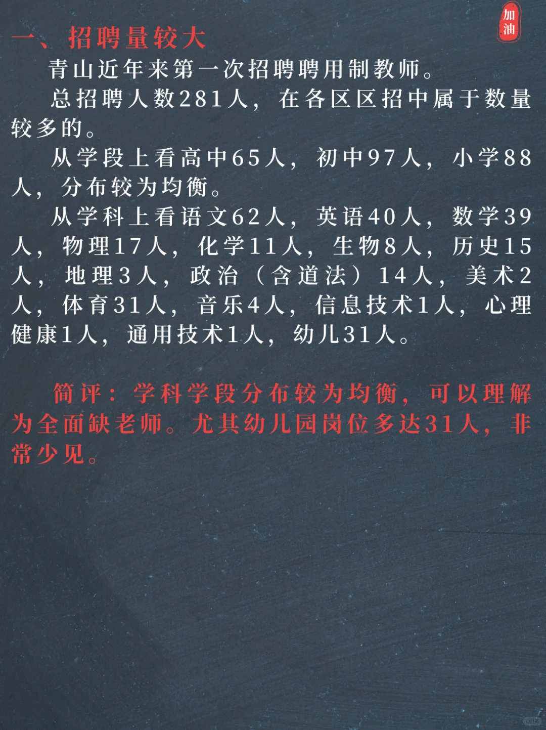 简单说说青山25公开招聘编外聘用制教师公告