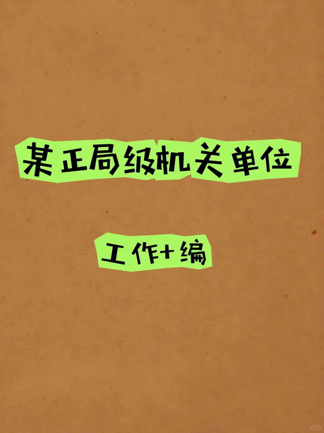 某正局级机关单位