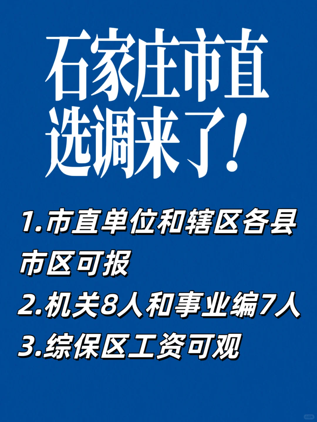 石家庄市直选调来了!