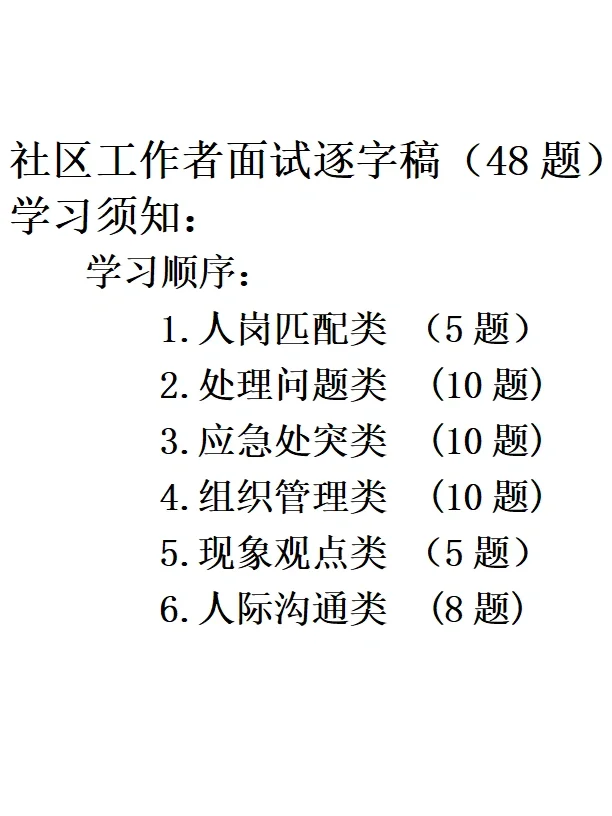 社区面试真题48道题?直接背