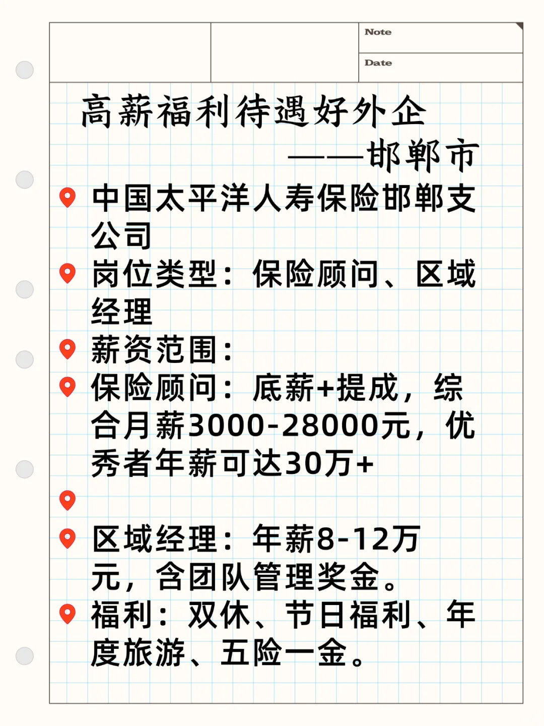 高薪待遇好外企——邯郸市