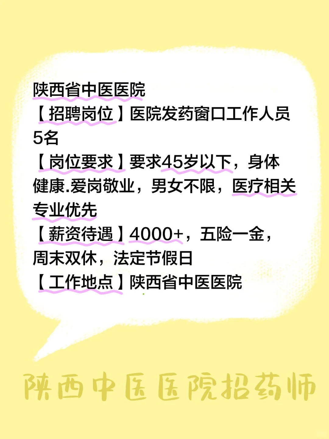陕西省中医医院招聘！！！