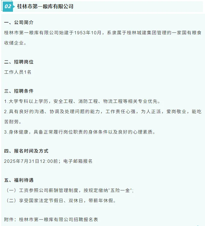 工资7000元/月+五险一金，广西国企招聘