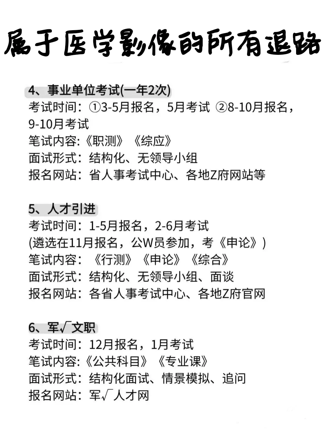属于医学影像专业的所有退路！