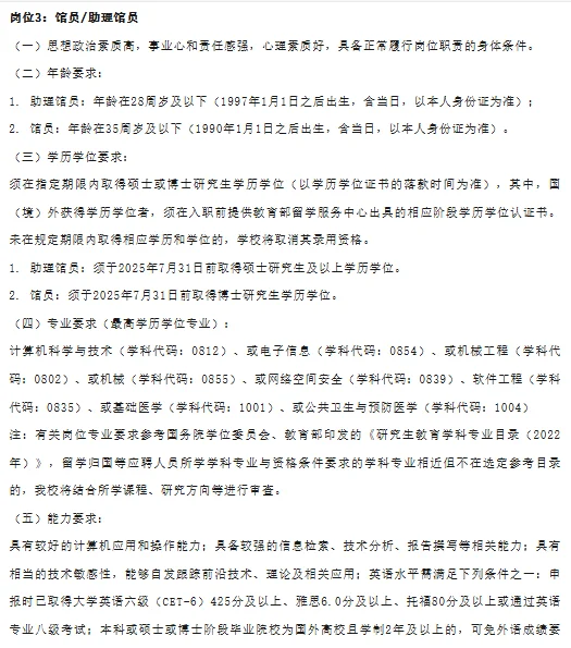 厦门大学图书馆招聘5人