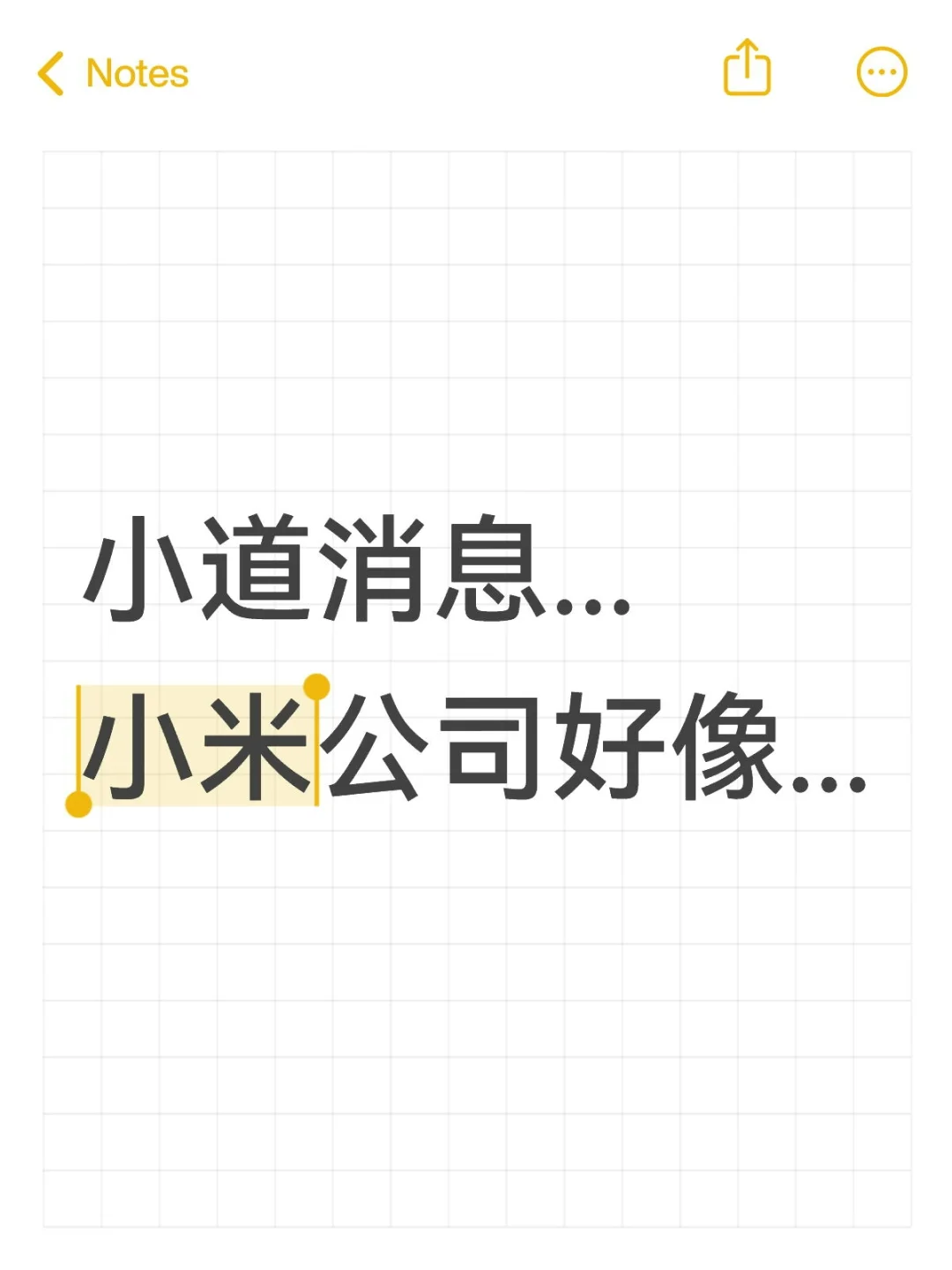 小道消息...小米公司好像……