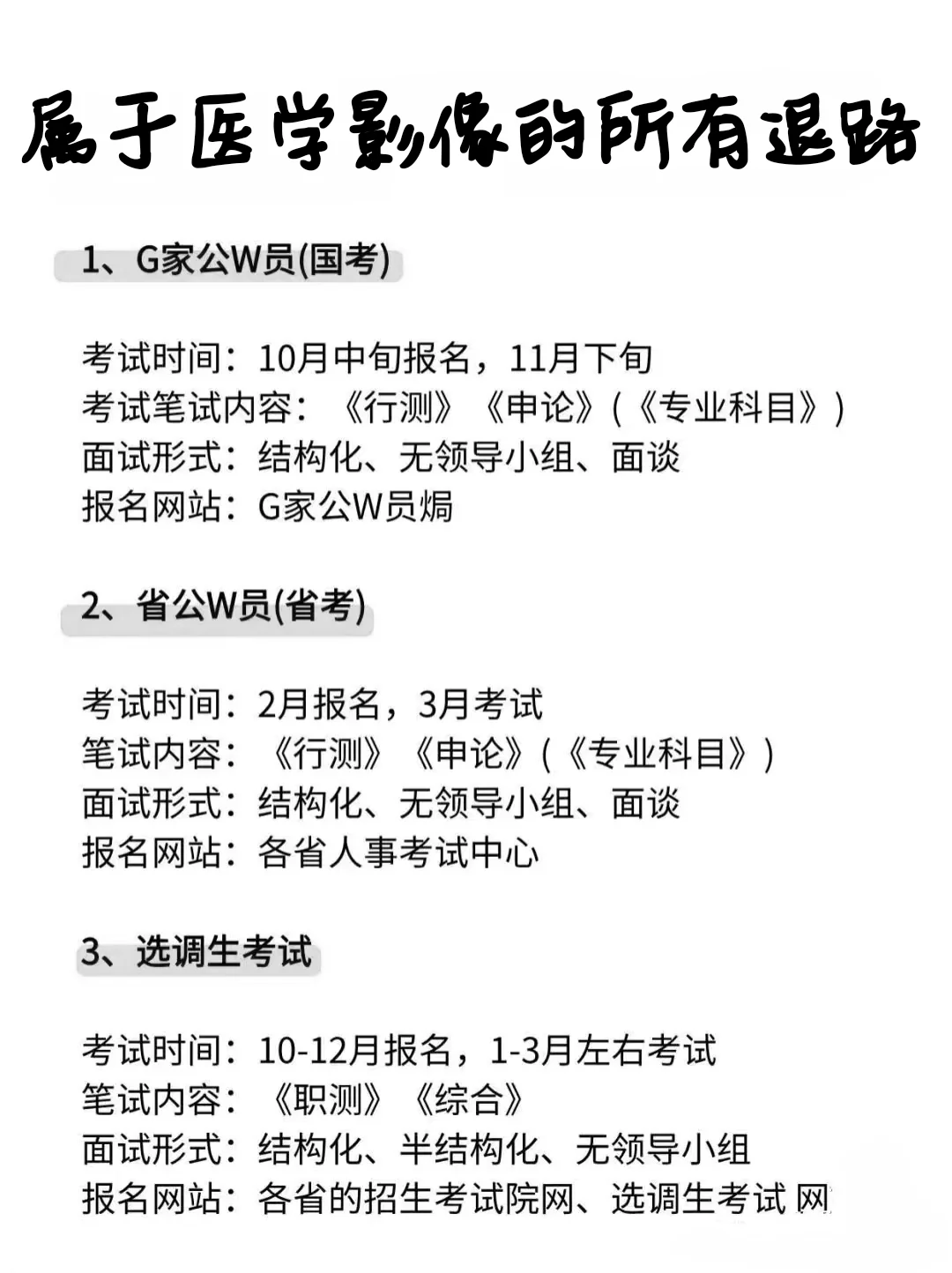 属于医学影像专业的所有退路！