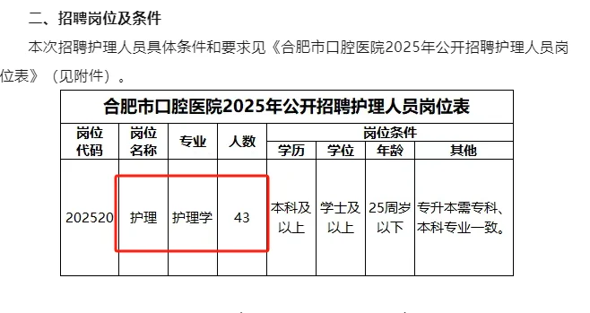 合肥市口腔医院,招聘护理人才43人
