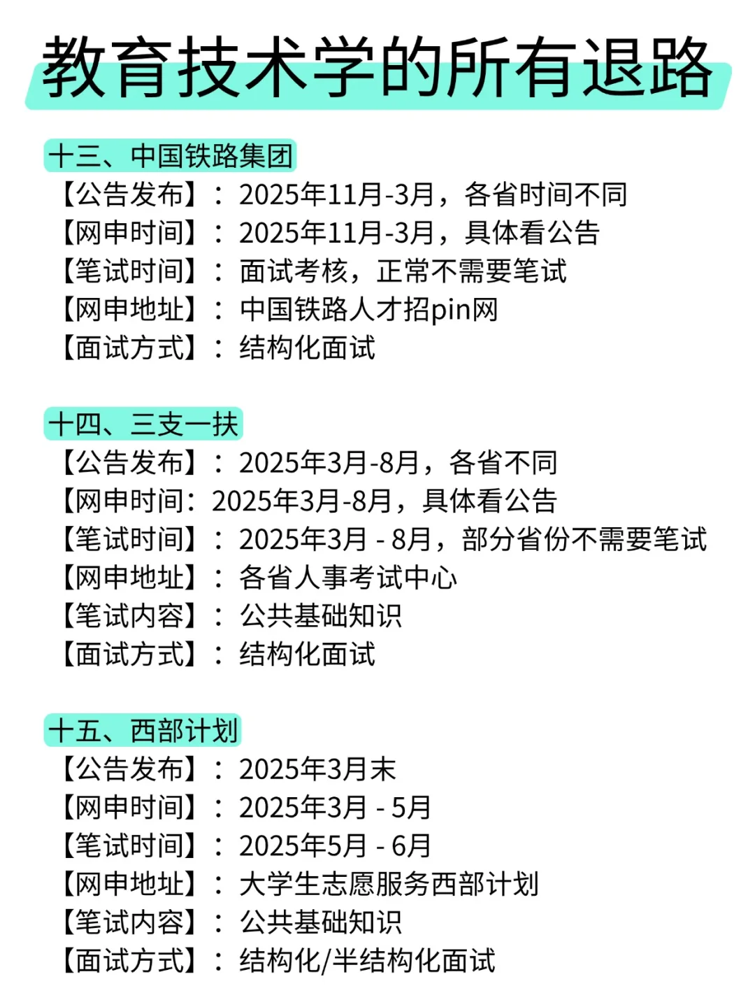 属于教育技术学的所有退路！