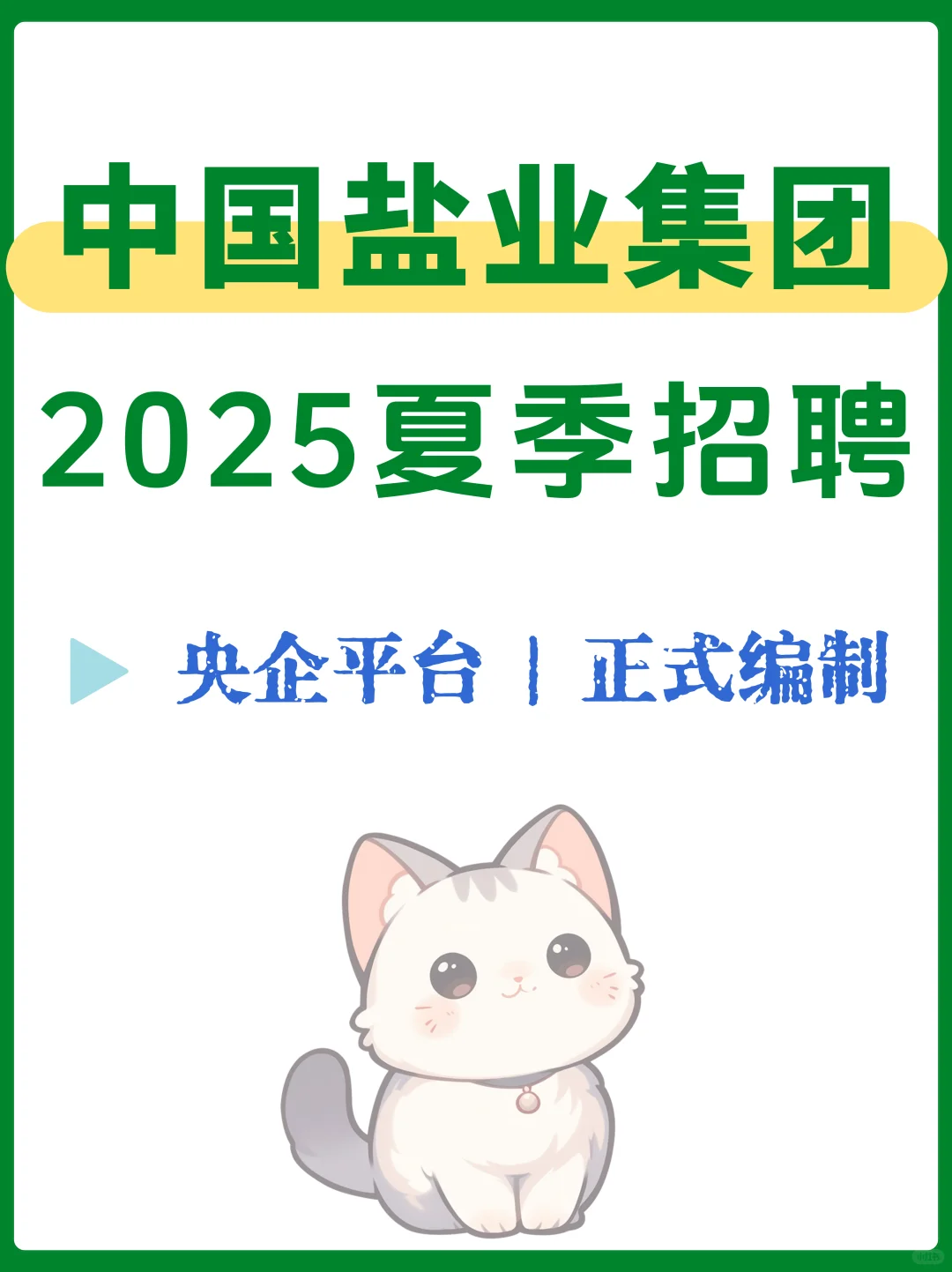 中国盐业集团2025夏季招聘央企平台正式编制