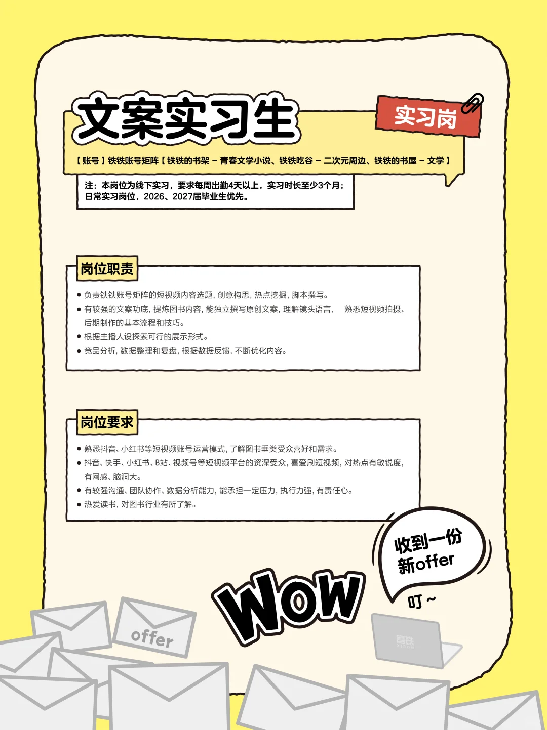 什么！【铁铁】招人啦！快来投简历吧！