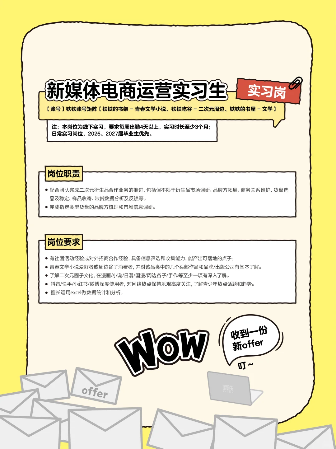 什么！【铁铁】招人啦！快来投简历吧！