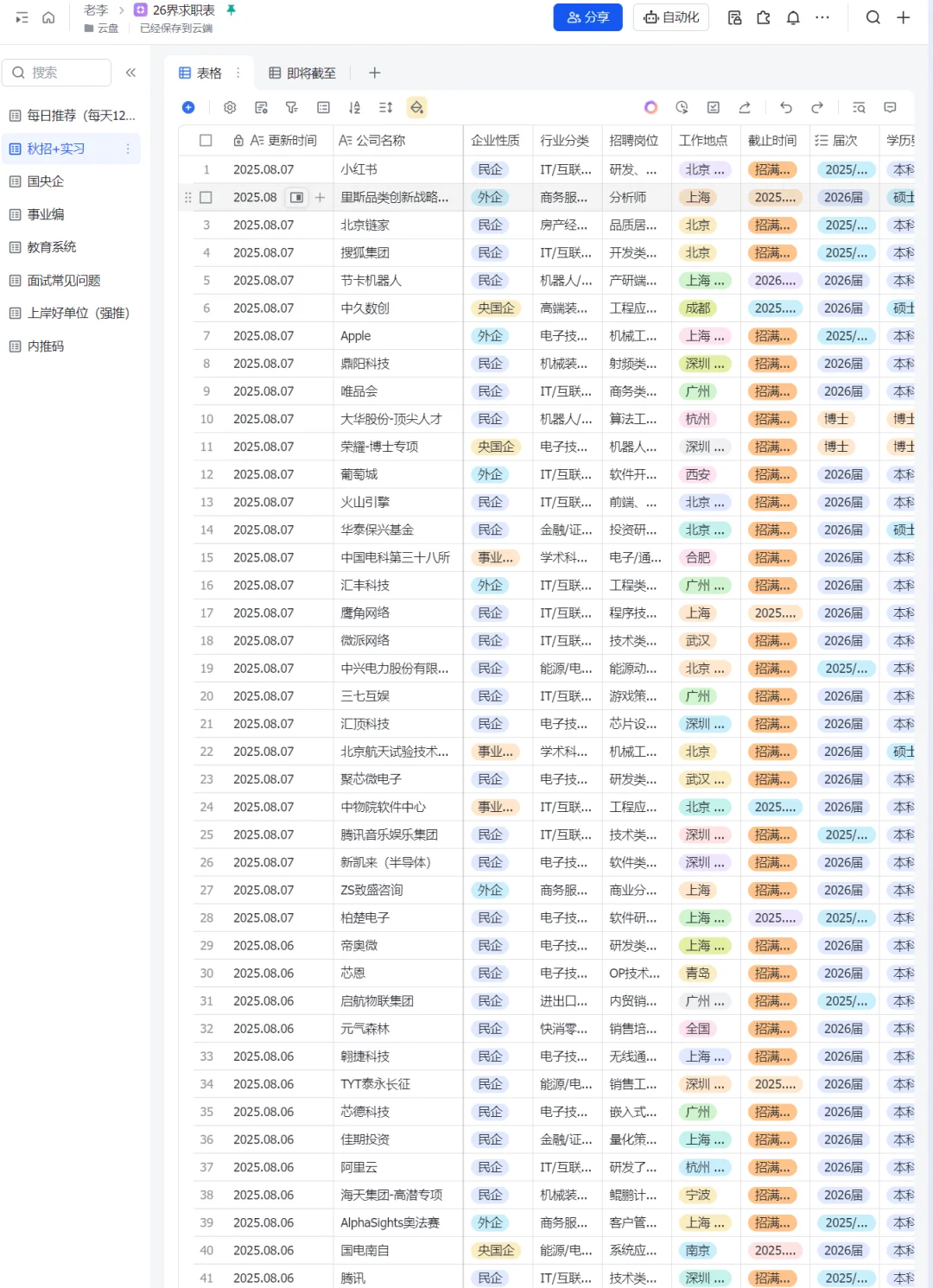 本周秋招无敌热闹
