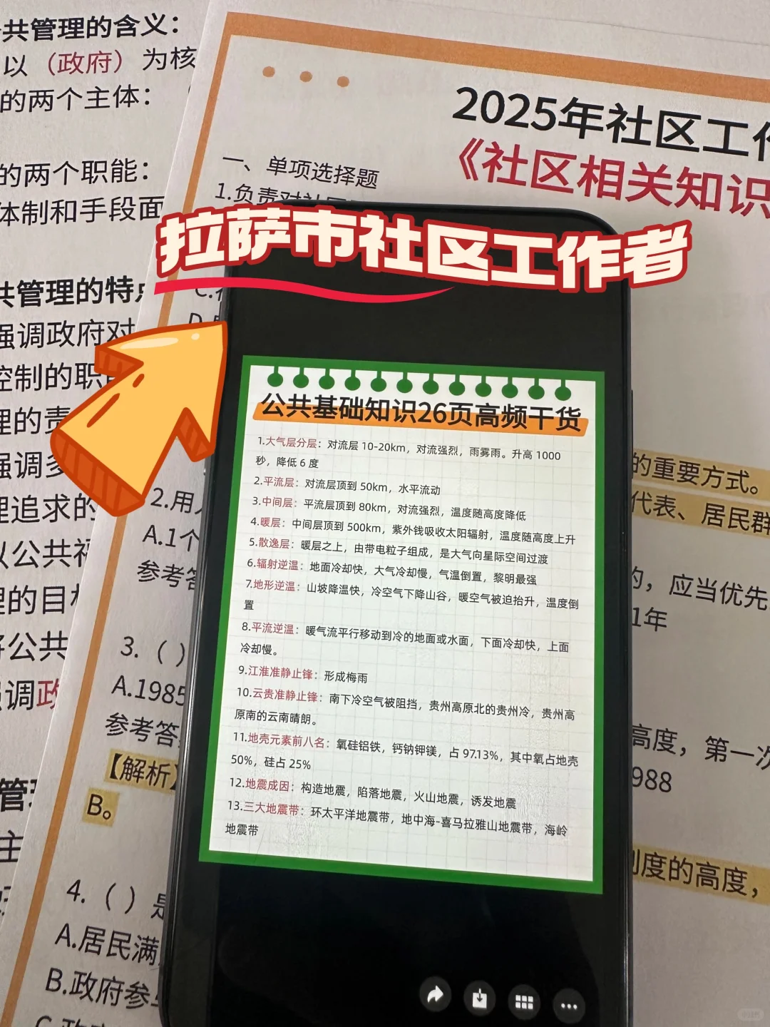 拉萨市社区工作者，就这几页，熬夜背，稳！