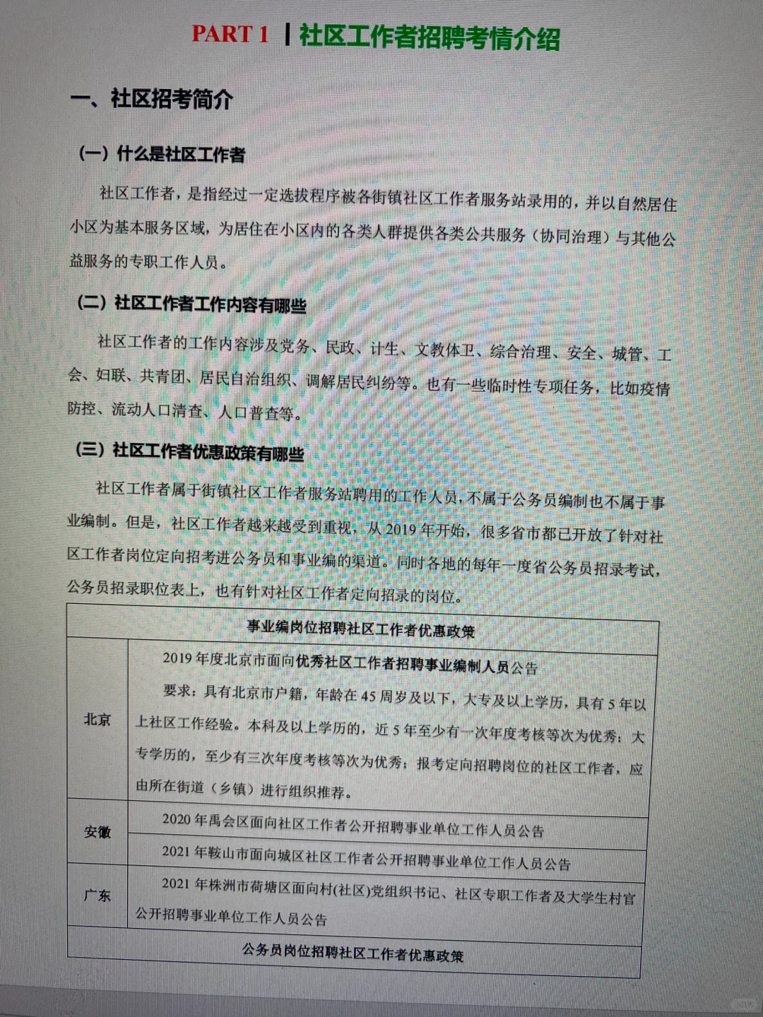 友情提示，社区工作者招聘的备考强度
