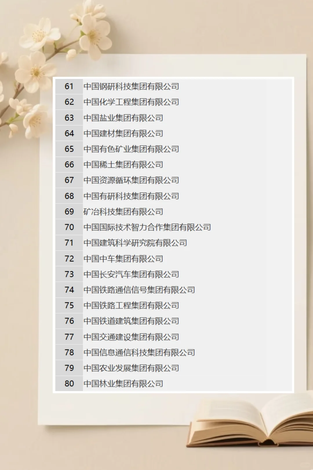100家央企名录