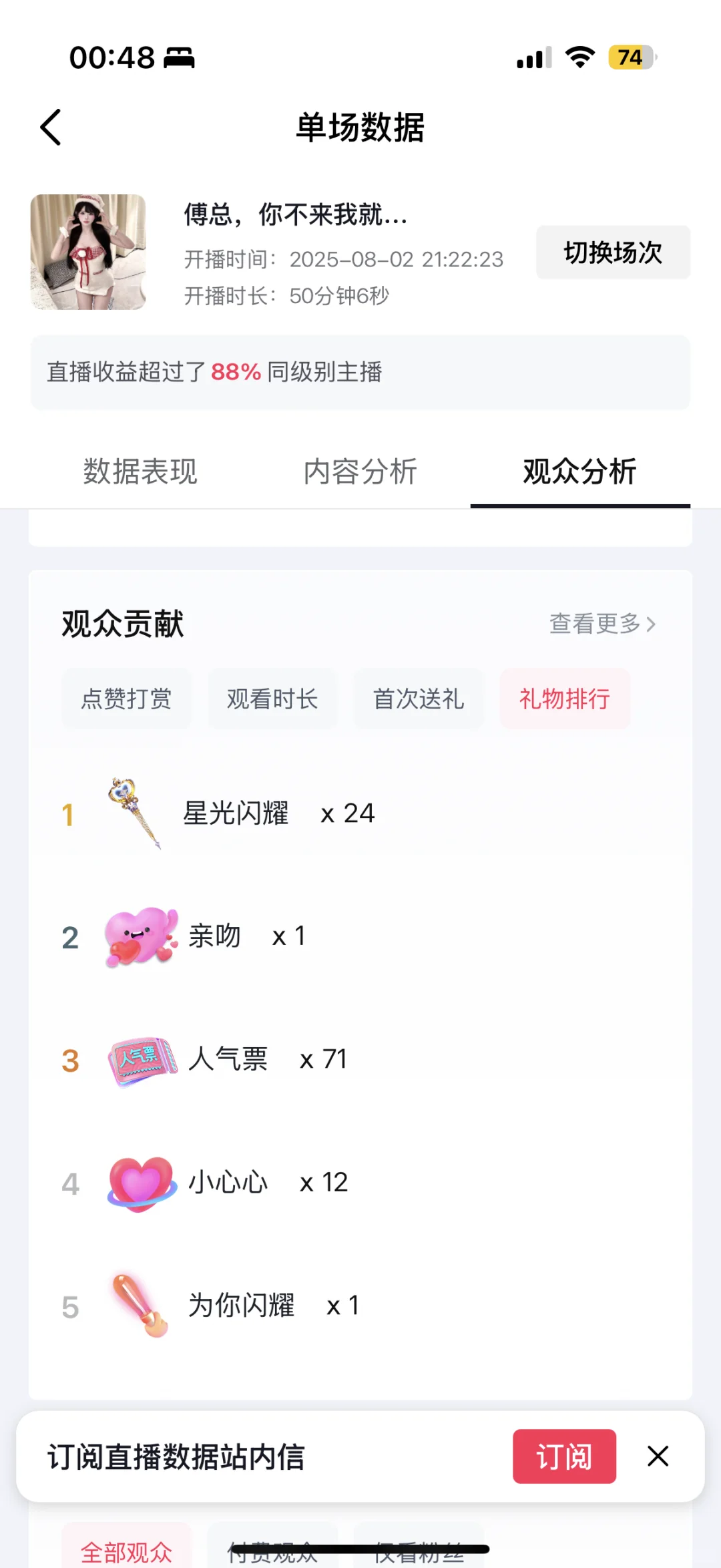 复播第一天收到了抖音1️⃣号