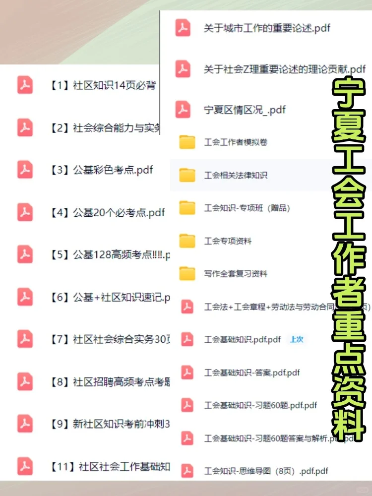 2025宁夏总工会工会工作者招聘考试备考资料