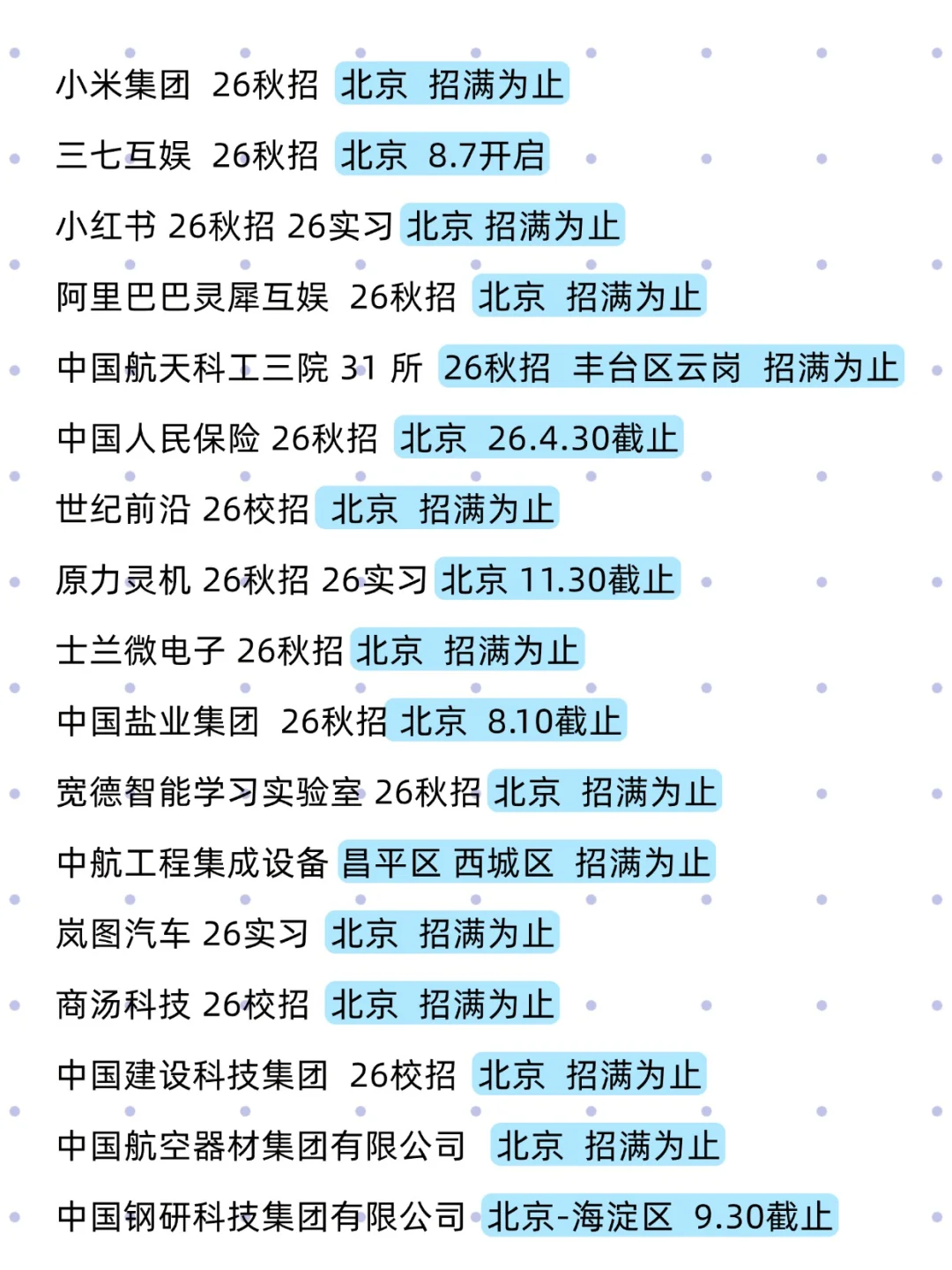 假如你从8.8开始投北京秋招！