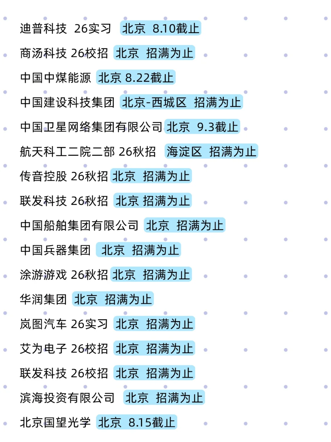 假如你从8.8开始投北京秋招！