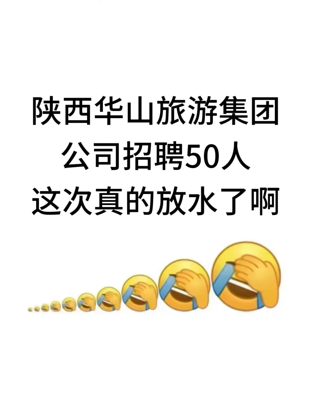 陕西华山旅游集团有限公司招聘，真的放水了